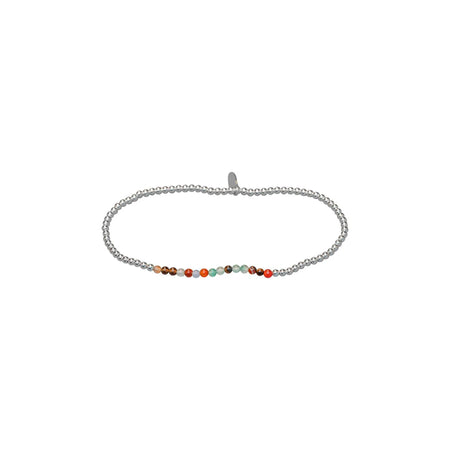 chakra and silver bead design silver bracelet