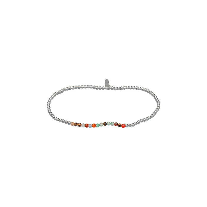 chakra and silver bead design silver bracelet