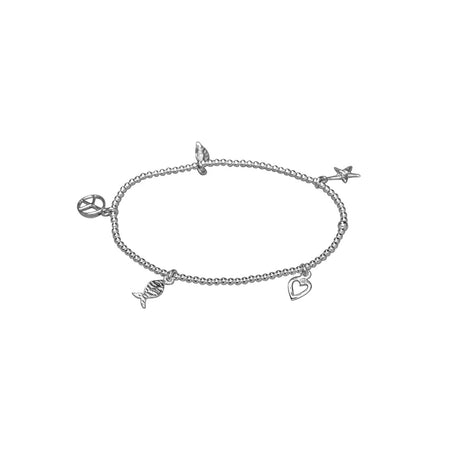 bead sterling silver bracelet and charms