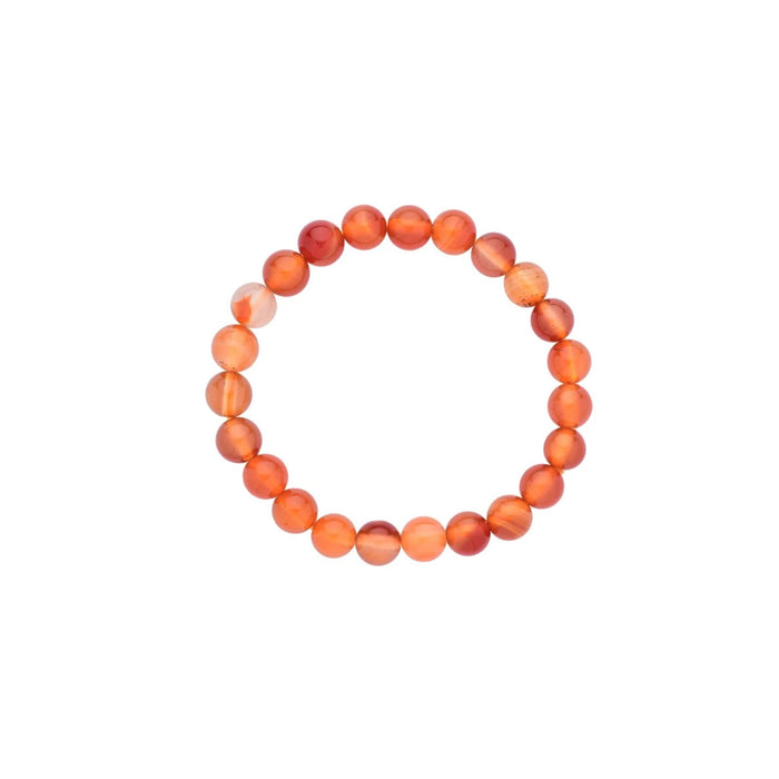 8mm round carnelian bead bracelet stretch