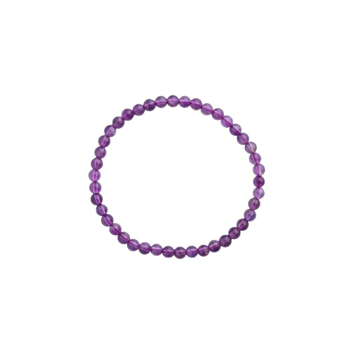 4mm round amethyst bead stretch bracelet