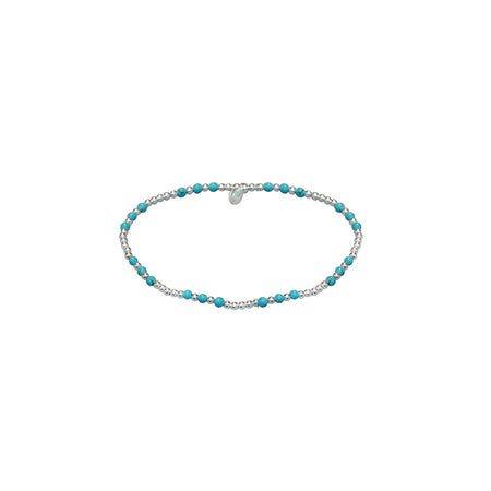 silver and turquoise bead bracelet in silver