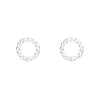 circular twisted round silver stud earrings