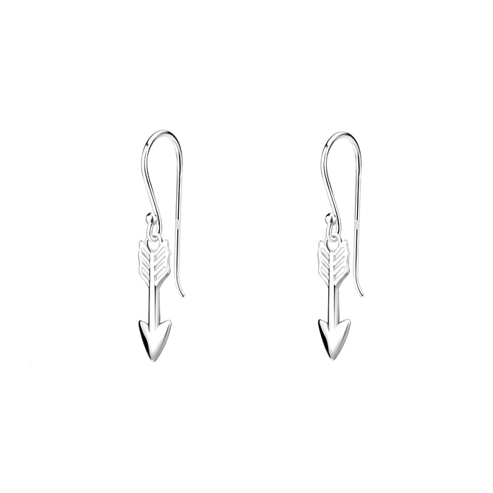 arrow design drop earrings silver hooks
