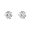 cubic zirconia flower shaped silver studs
