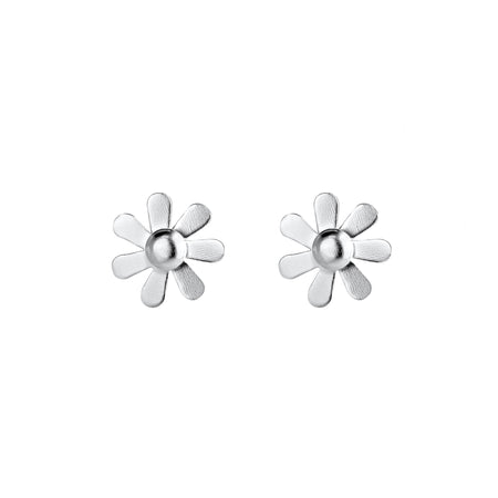 flower shaped silver stud earrings