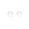 paw print open cut silver stud earrings
