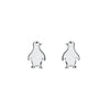 penguin stud earrings in silver