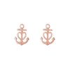 anchor design studs in rose gold plated silver