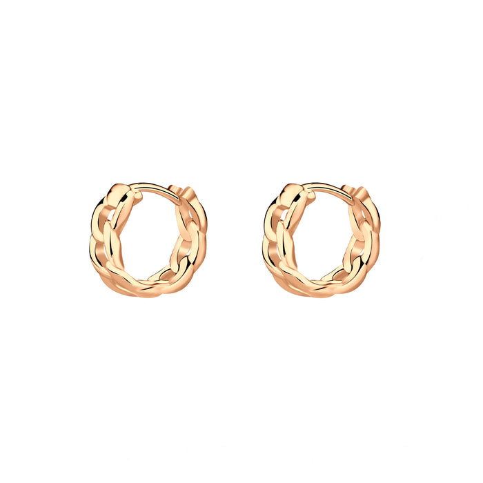 intertwining 10mm hoops rose gold silver
