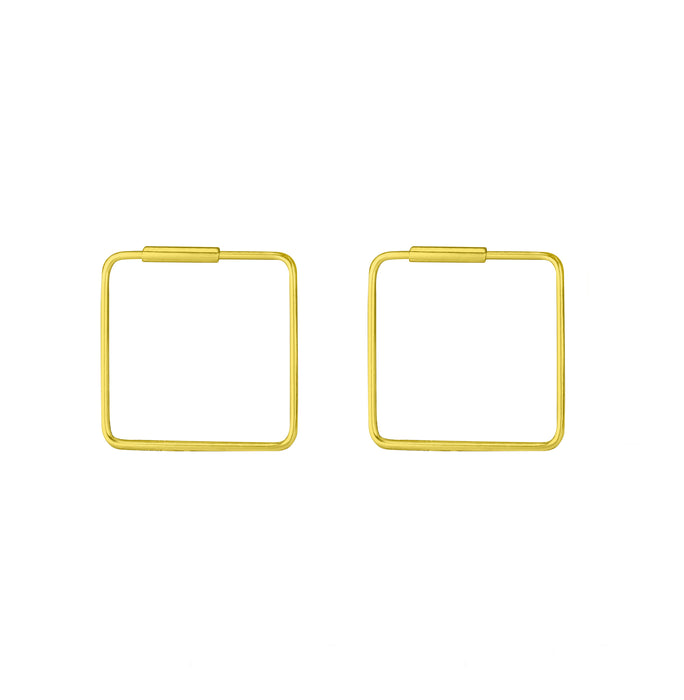 square shaped hoops hinged gold plate silver