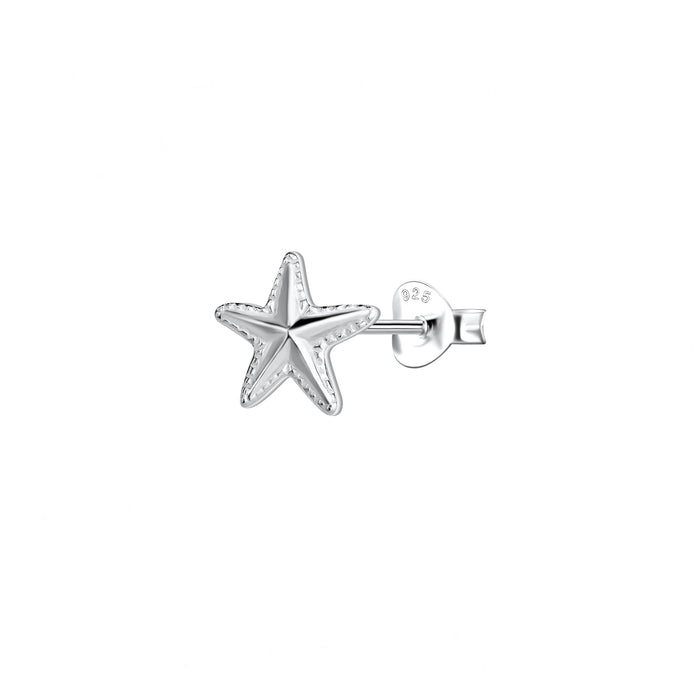 Starfish Design Stud Earrings in Sterling Silver