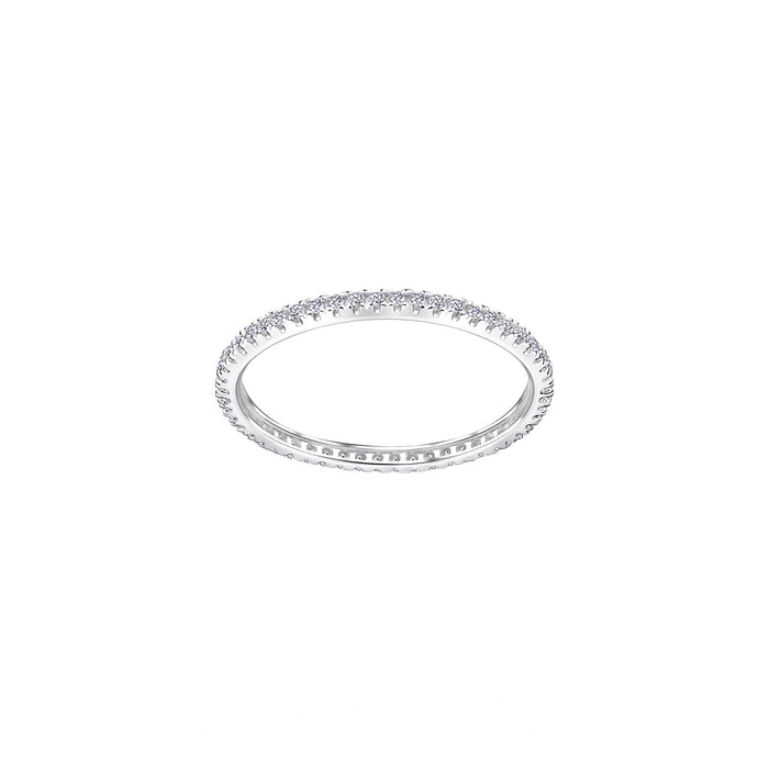 full eternity ring with cubic zirconia white stones made in sterling silver