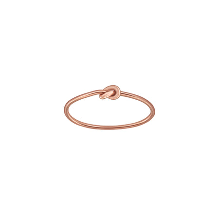 a modern single knot rose gold plate silver ring