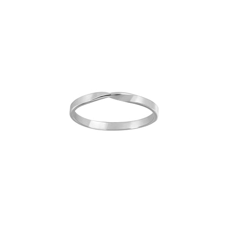 plain silver ring with one twist