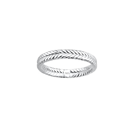 a braided polished silver ring 925