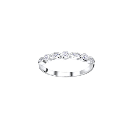 geometric cubic zirconia stone set ring in silver