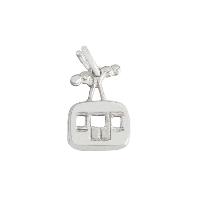a silver vintage cable car charm for bracelet